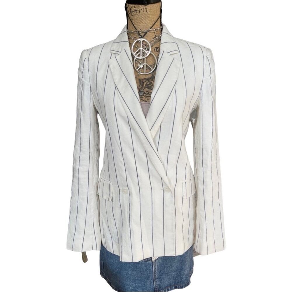 NEW - GAP blazer women's size 0 striped white double breasted